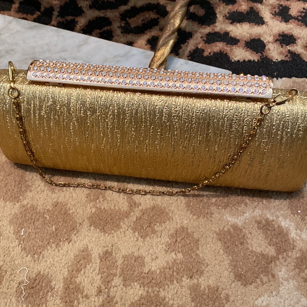 Gold Metallic Clutch